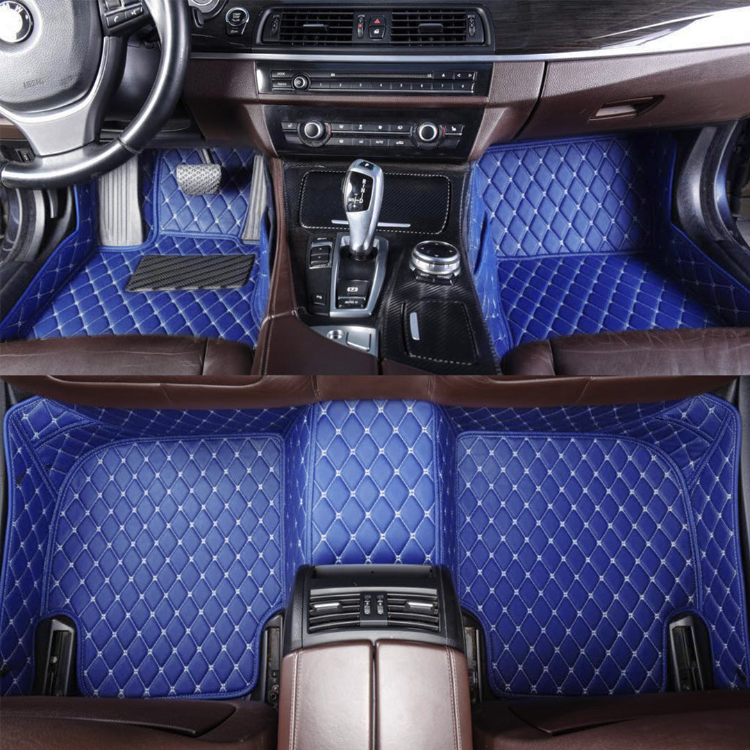 Blue Stitching Custom Heavy Duty, Universal Fit Floor Mats for Cars, SUVs, and Trucks