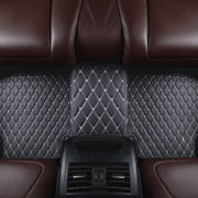 Black White Stitching Custom Heavy Duty, Universal Fit Floor Mats for Cars, SUVs, and Trucks
