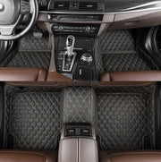 Black Beige Stitching Custom Heavy Duty, Universal Fit Floor Mats for Cars, SUVs, and Trucks