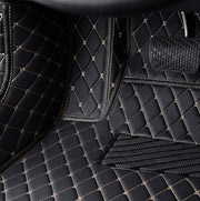 Black Beige Stitching Custom Heavy Duty, Universal Fit Floor Mats for Cars, SUVs, and Trucks
