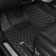 Black Beige Stitching Custom Heavy Duty, Universal Fit Floor Mats for Cars, SUVs, and Trucks