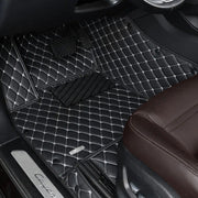 Black White Stitching Custom Heavy Duty, Universal Fit Floor Mats for Cars, SUVs, and Trucks