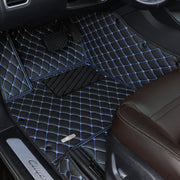 Black Blue Stitching Custom Heavy Duty, Universal Fit Floor Mats for Cars, SUVs, and Trucks