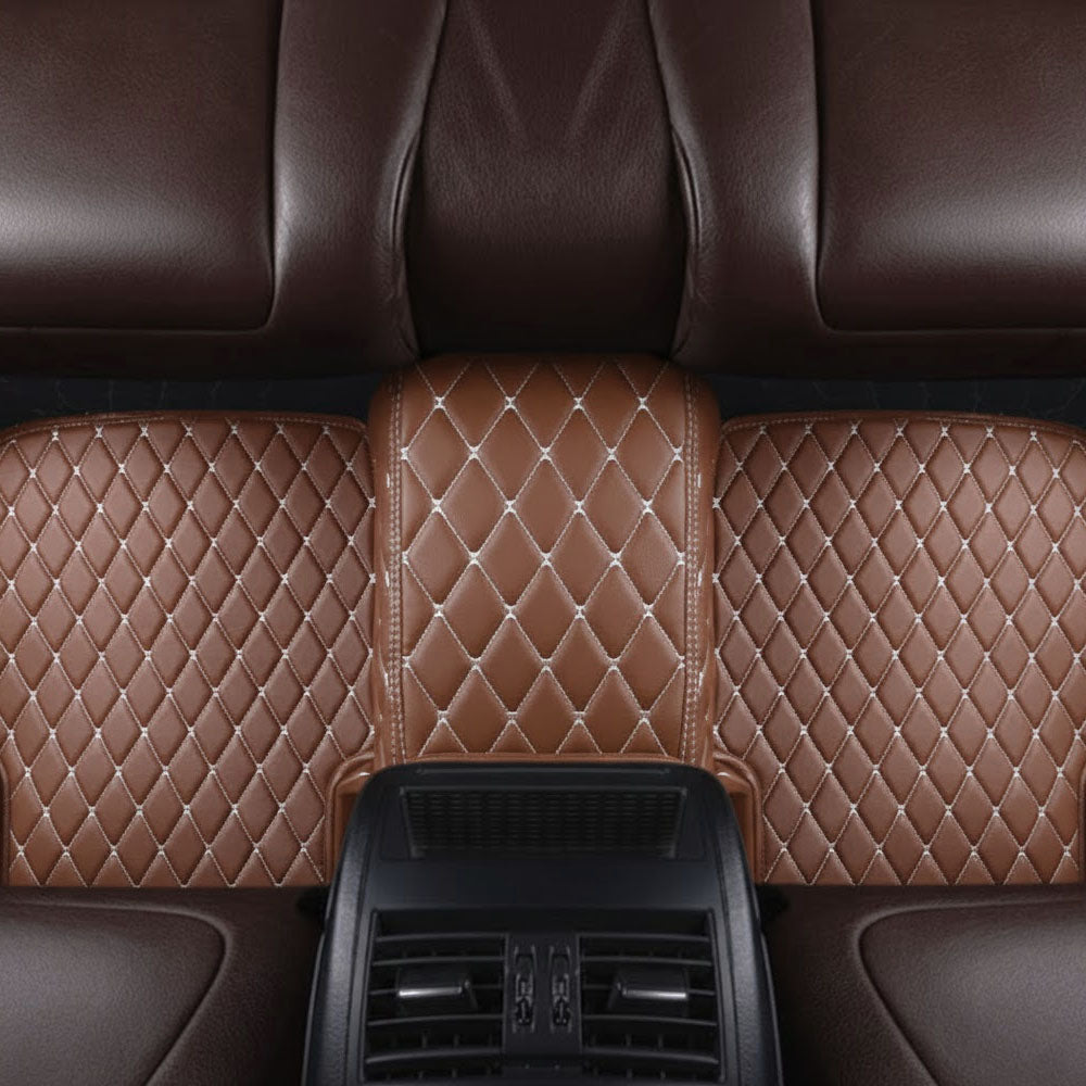 Brown Stitching Custom Heavy Duty, Universal Fit Floor Mats for Cars, SUVs, and Trucks