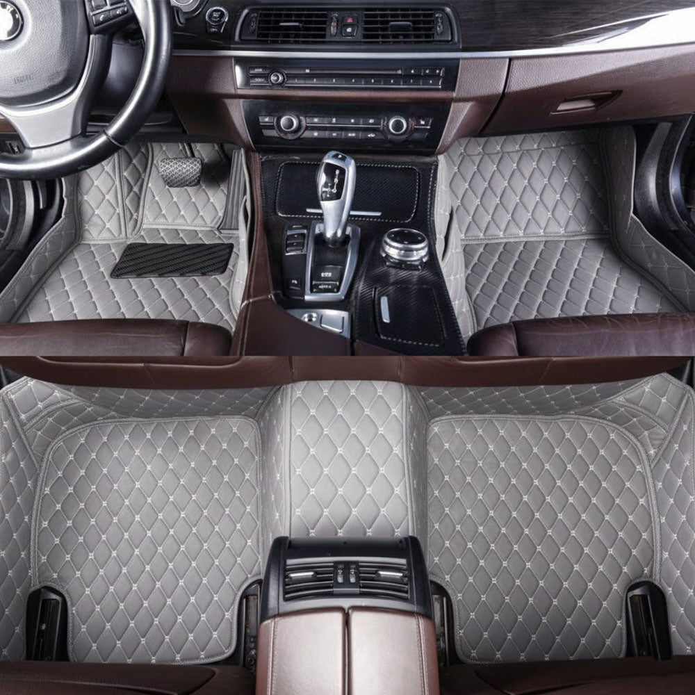Gray Stitching Custom Heavy Duty, Universal Fit Floor Mats for Cars, SUVs, and Trucks